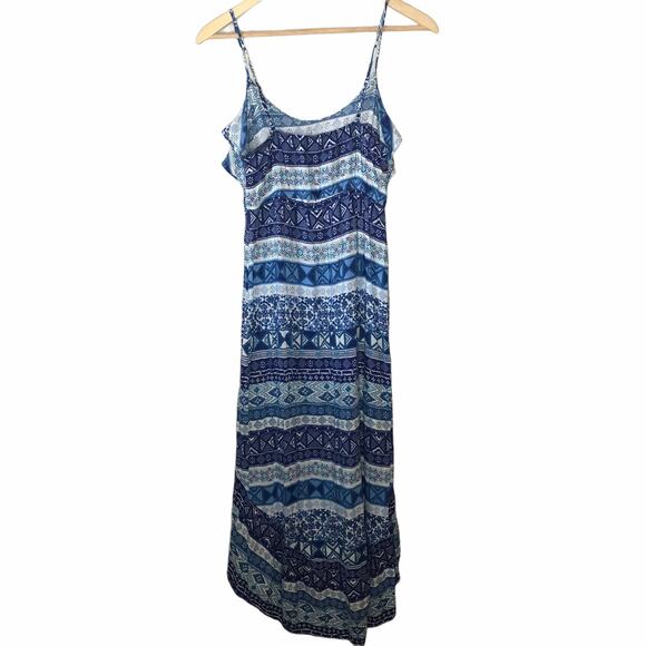 Mudd women's size medium spaghetti strap blue white dress preloved condition - Picture 2 of 8